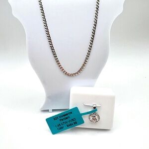Moissanite Pendant w/ SS chain 1.45 CTW VVSD 925 SS RETAIL $465